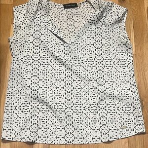 Ivanka Trump Black and White Patterned Blouse
